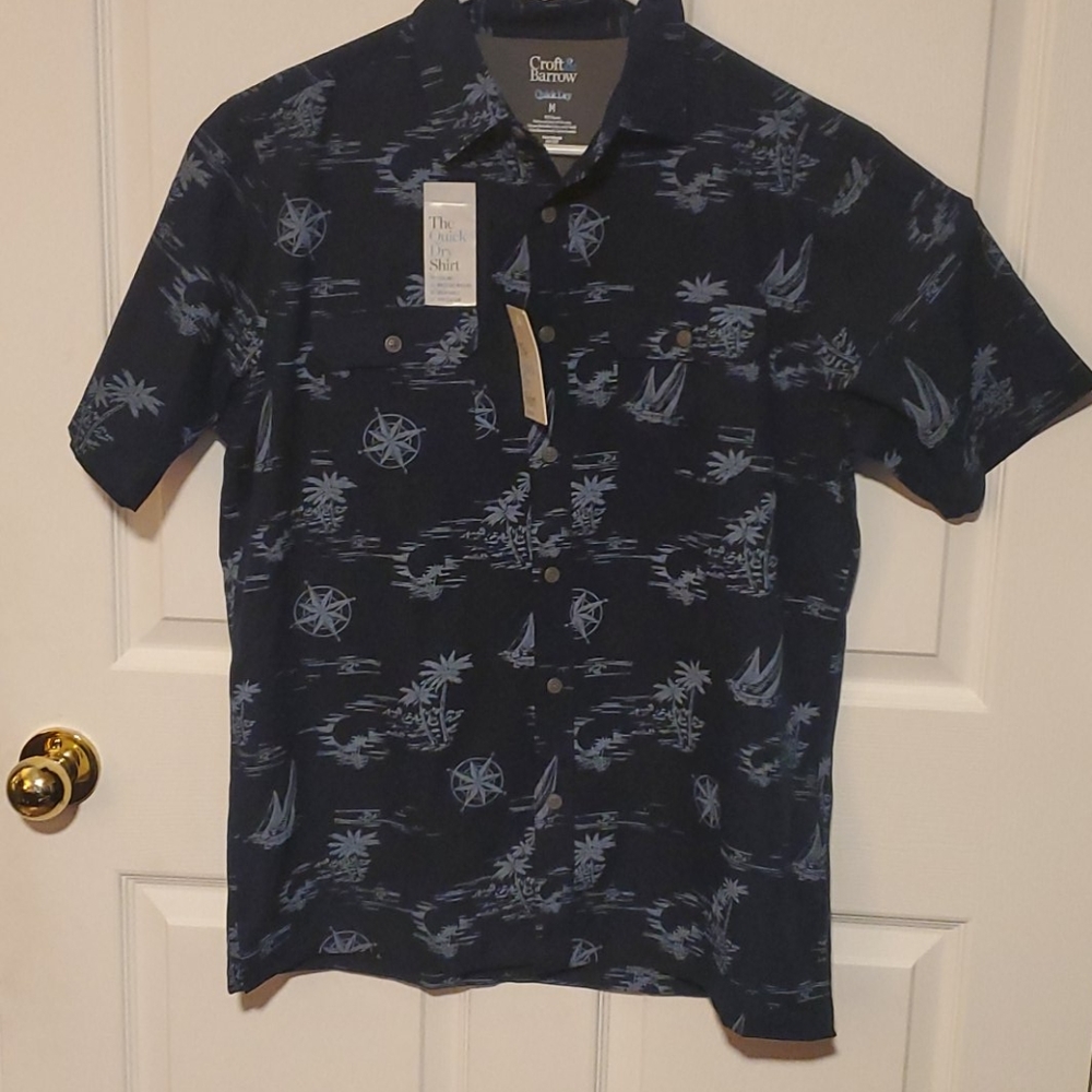 Mens Casual Short Sleeve Dress Shirt